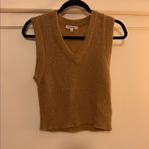 Brown Knit Sleeveless Sweater Vest